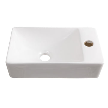 Felix 15 in. W x 8 in. D Modern Wall Mounted Rectangular Ceramic Mini Sink
